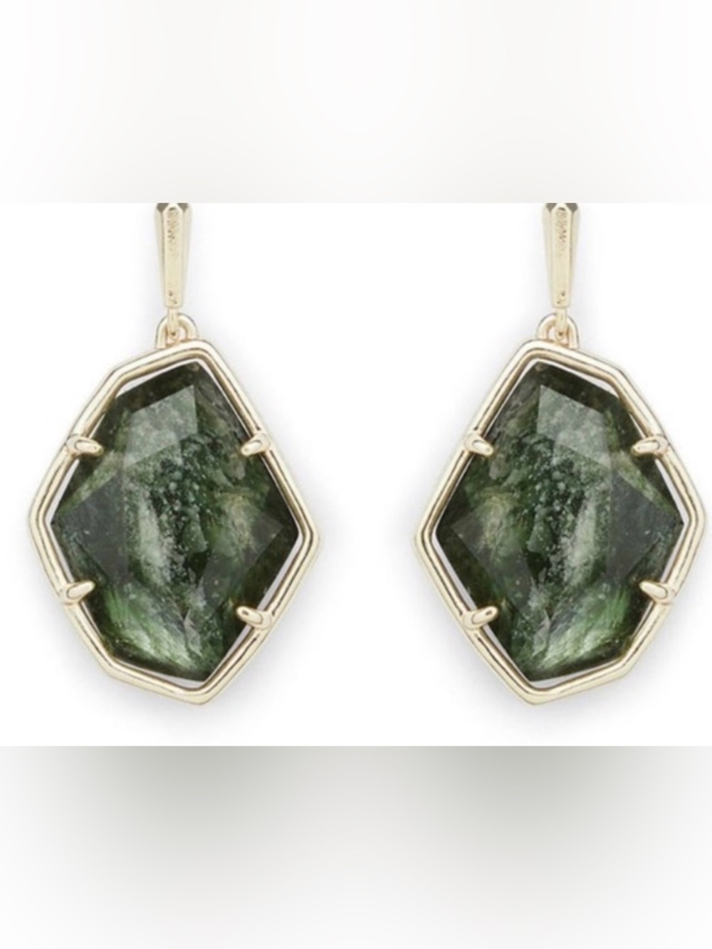 NWOT Kendra Scott Dunn Drop Earrings in Gold Sage Mica
